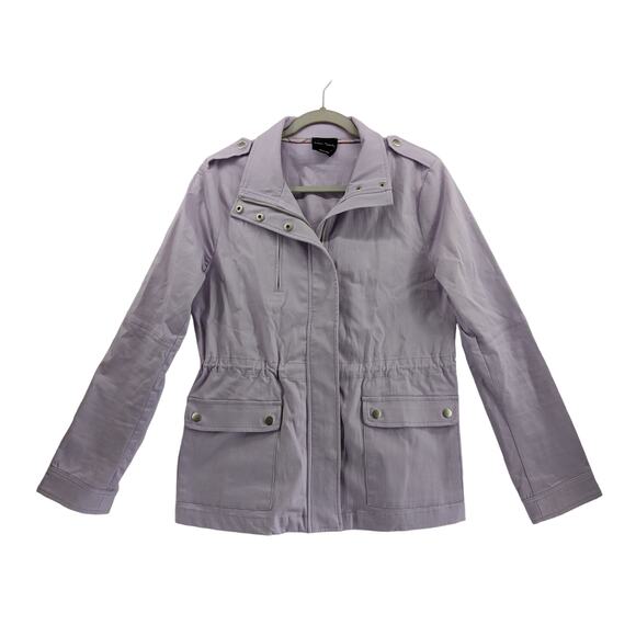 Eden Society‎ Zip Up Jacket Purple M Cargo Military Stretchable Waist Zip Pocket - Picture 1 of 12